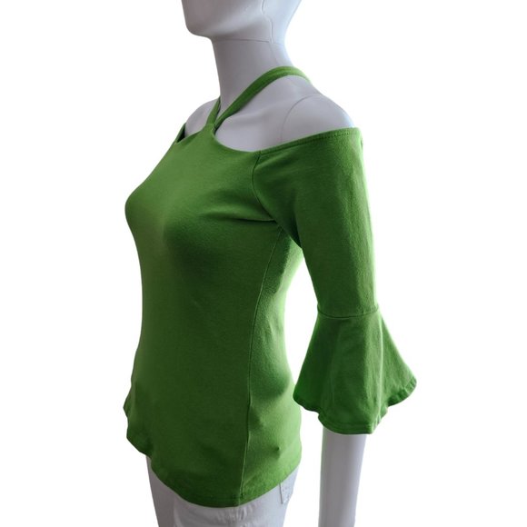 BOSTON PROPER SS Halter CS Ruffle Sleeve Size: X-Small - Picture 4 of 6